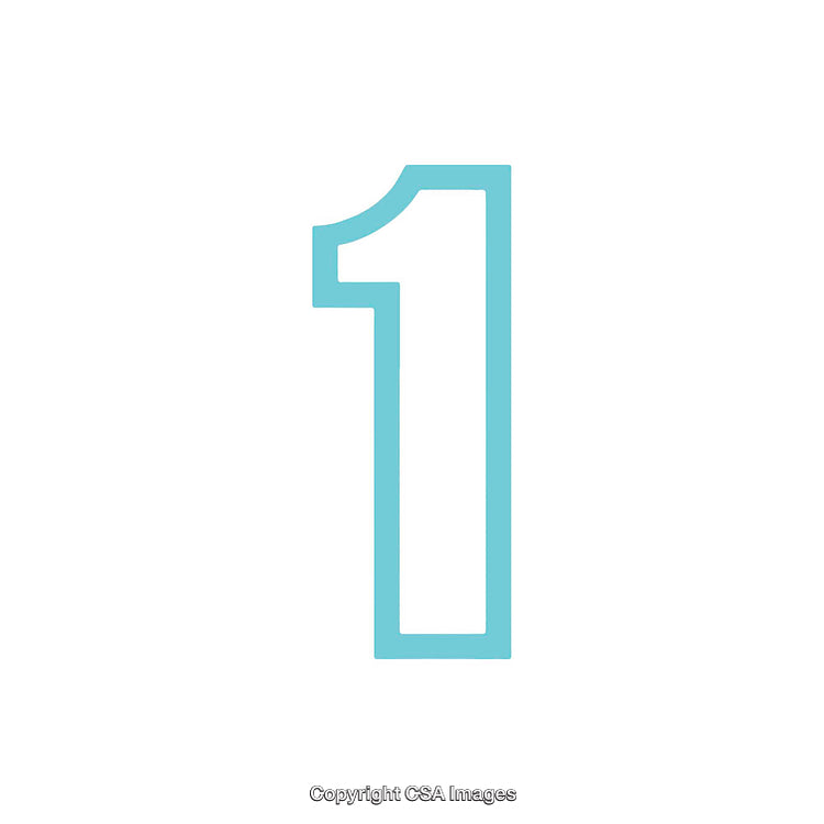 Minimalist Design Featuring the Number One in Light Blue Outline