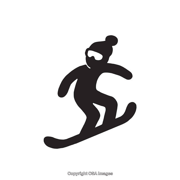 Snowboarder Silhouette Symbolizing Winter Sports and Adventure Enthusiasm