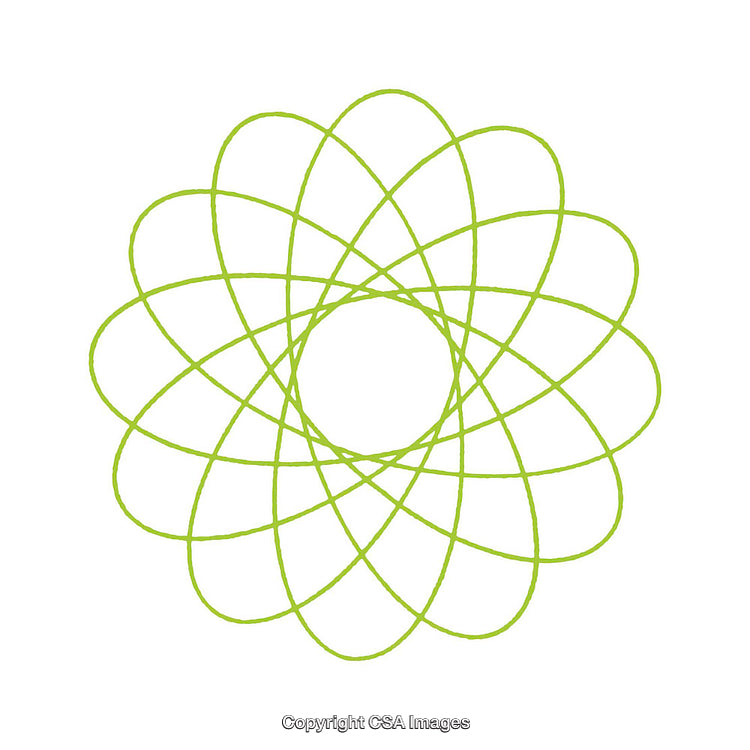 Bright Green Abstract Geometric Shape on a White Background