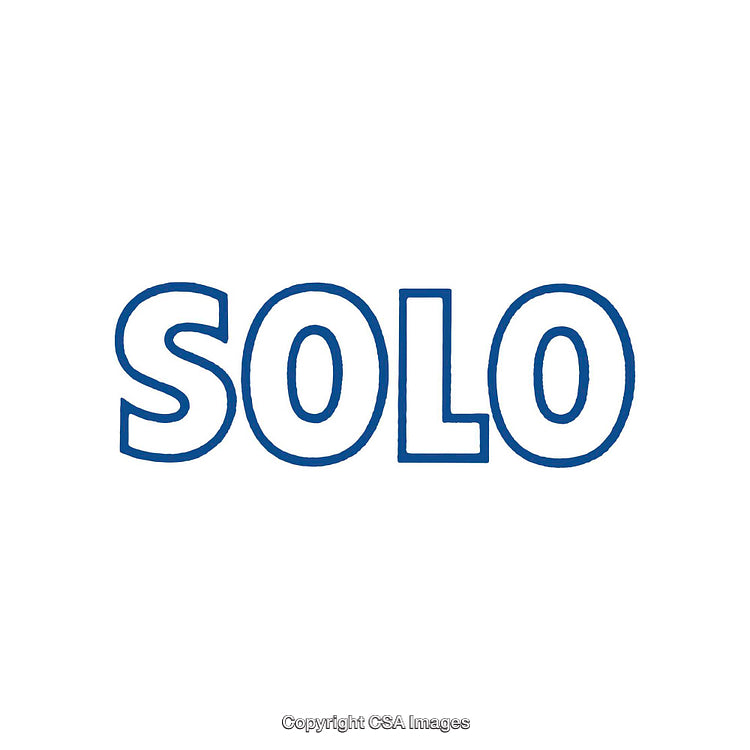 Bold Blue Solo Text Against a Clean White Background