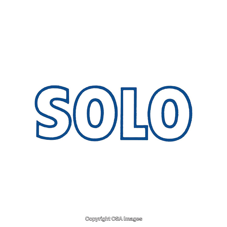 Bold Blue Solo Text Against a Clean White Background