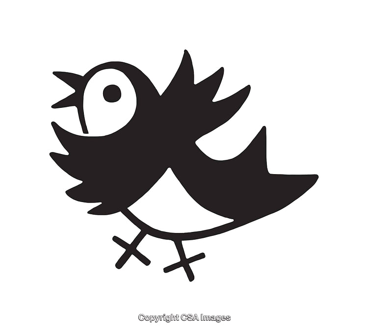 Abstract Black And White Illustration of a Bird Line Art Design
