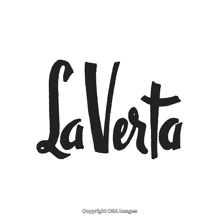 Handwritten La Verta Logo with Calligraphy Style on Clean White Background