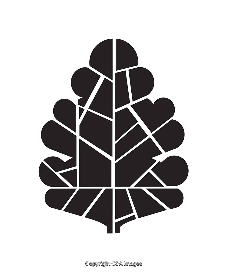 Abstract Black and White Tree in Bold Geometric Design Style