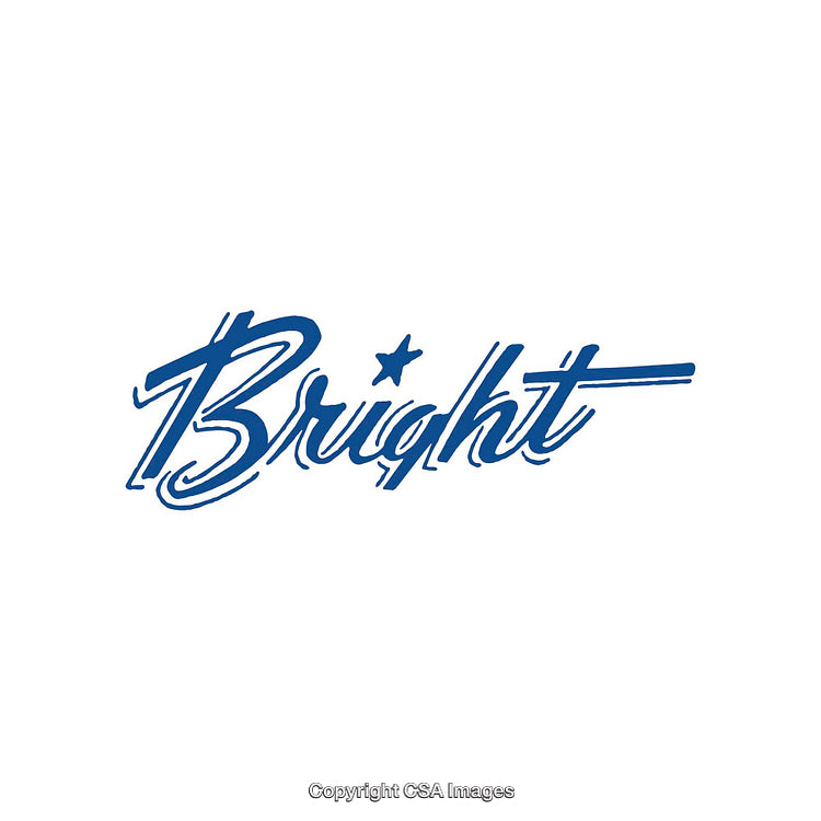 Bright Blue Text Design with Star Element on White Background