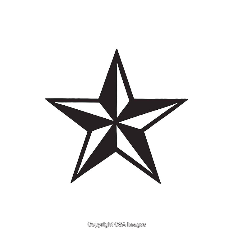 Black And White Geometric Star Dingbat Icon Illustration