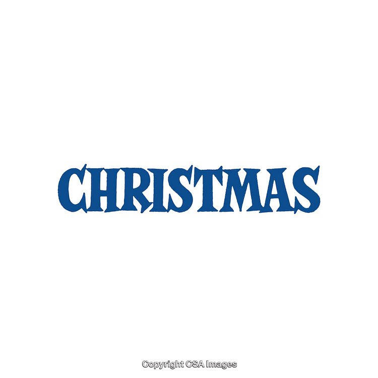 Christmas Themed Text Design in Bold Blue Color on White Background