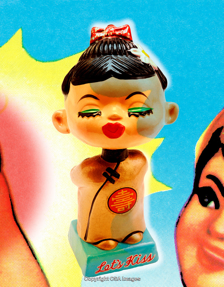 Retro Styled Figurine With Bright Colors and Artistic Pop Art Design