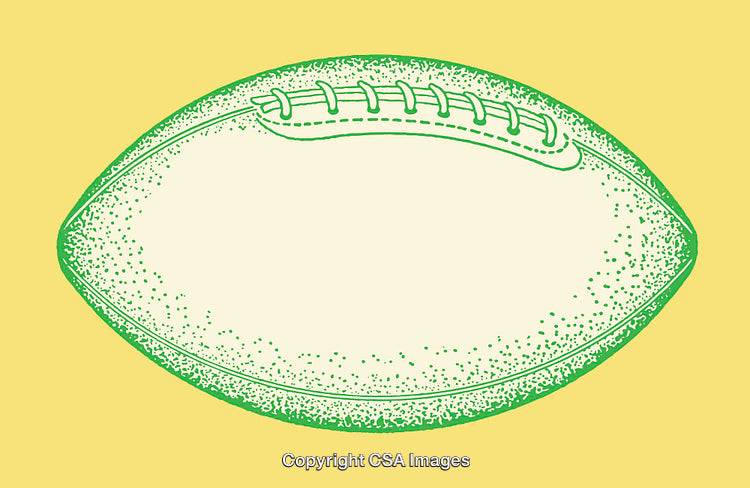 Illustrated Green and Yellow Football On a Yellow Background