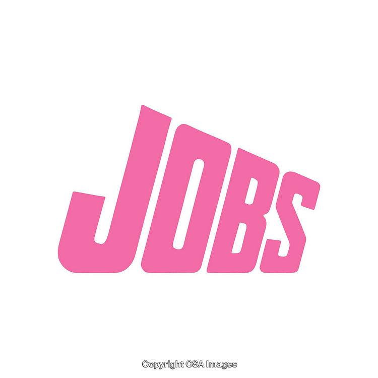 Bold Pink 'Jobs' Text on White Background Highlighting Opportunities