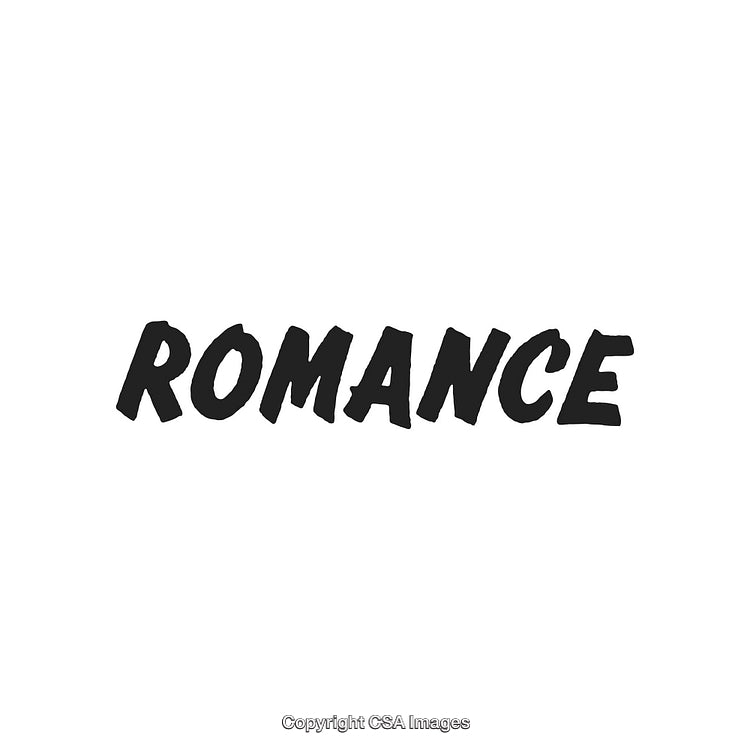 Romantic Typography Depicting Bold Lettering in Black on White Background