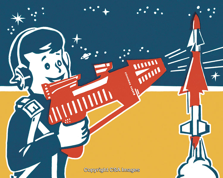 Boy Playing with a Space Gun