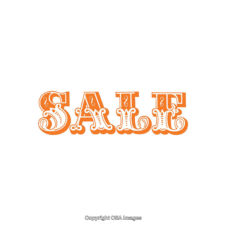 Classic Orange Retro Style Typeface Text for Sale Promotions