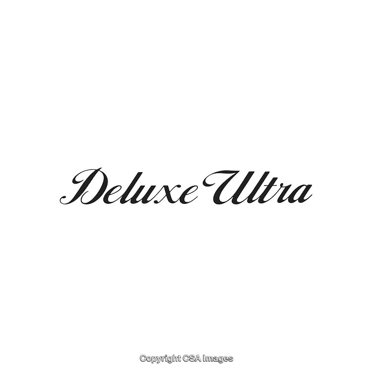 Elegant Typography Design Featuring the Words Deluxe Ultra in Script Font