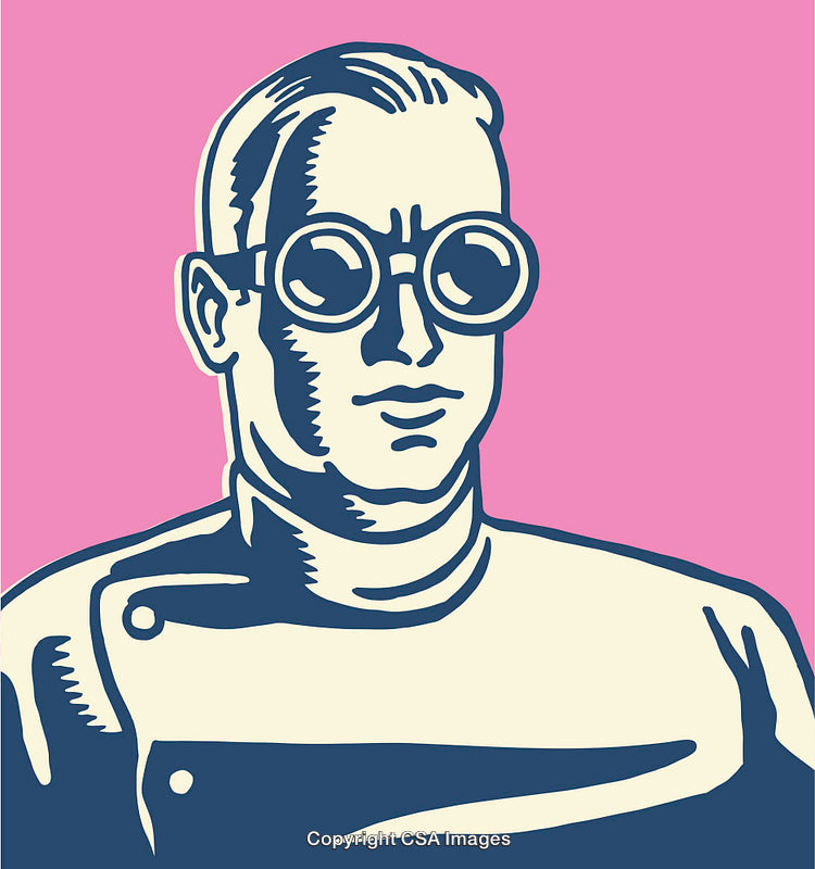 Retro Style Illustration of a Person in Sunglasses on Pink Background