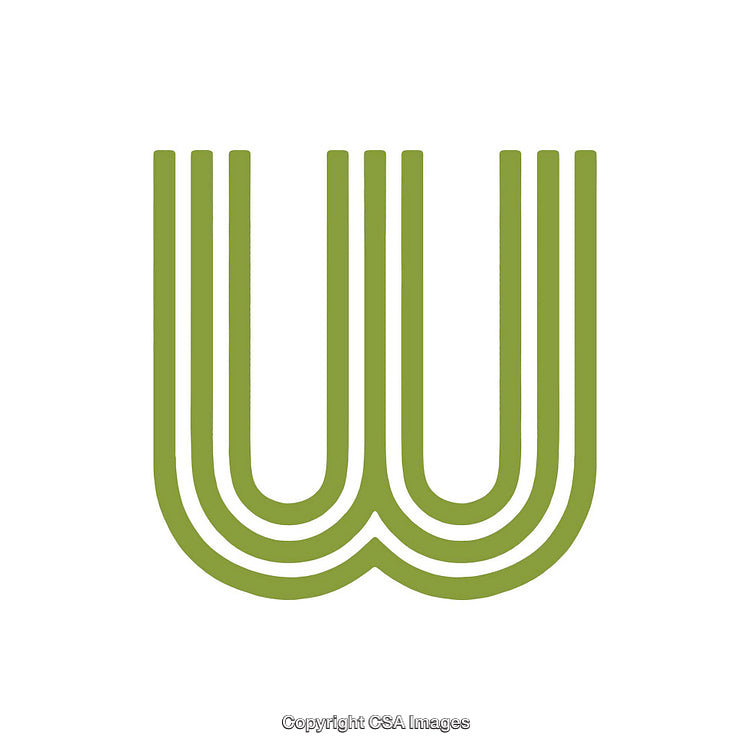Creative Line Design of the Letter W in a Stylish Green Style