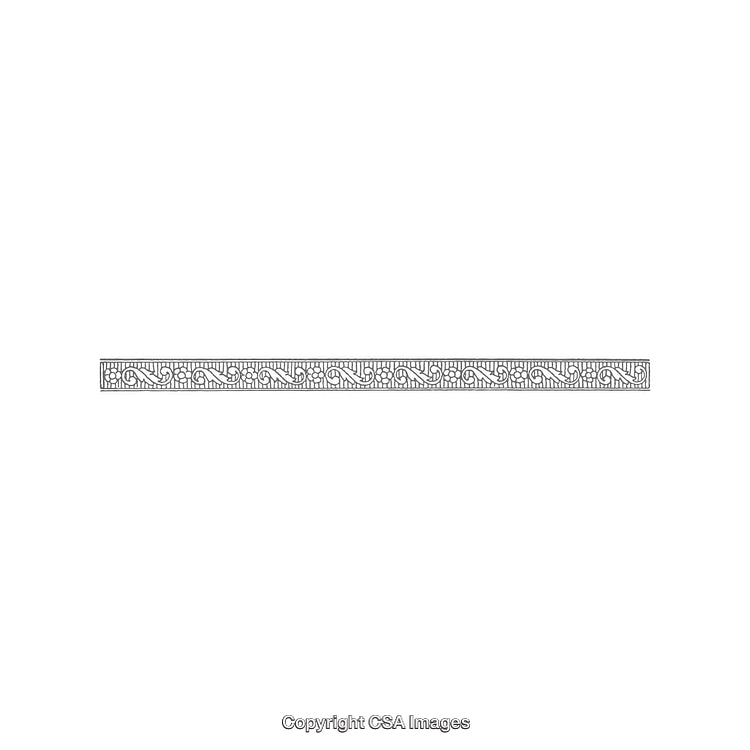 Ornamental Linear Border Decorated with Symmetrical Patterns and Intricate Details