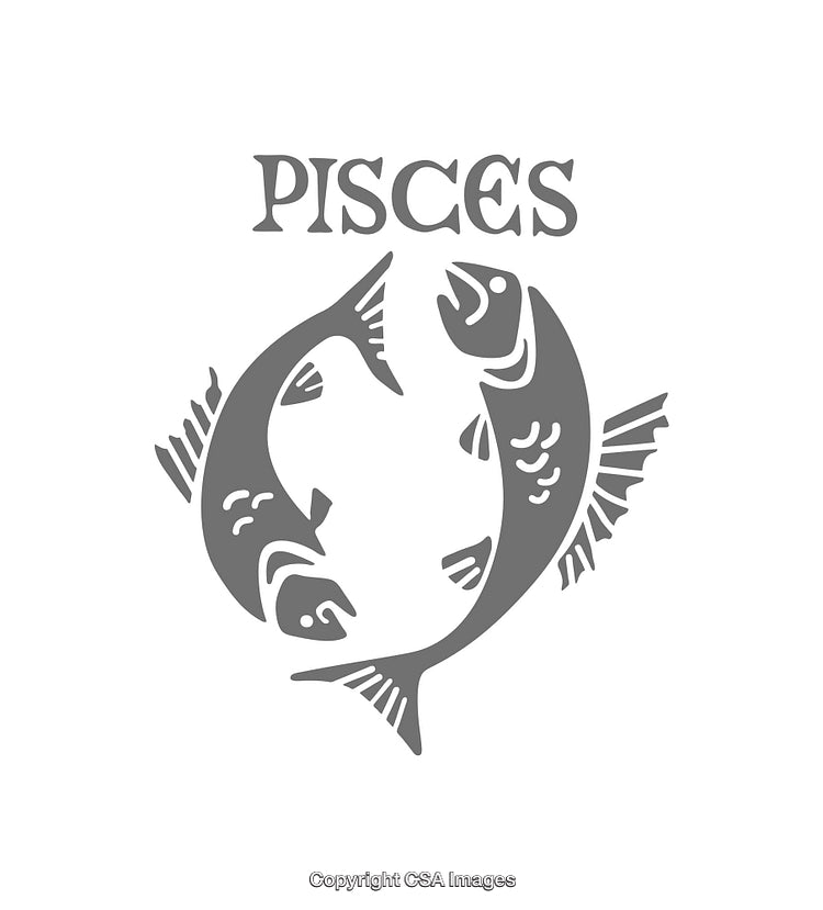 Stylized Pisces Zodiac Sign Illustration With Fish Symbol