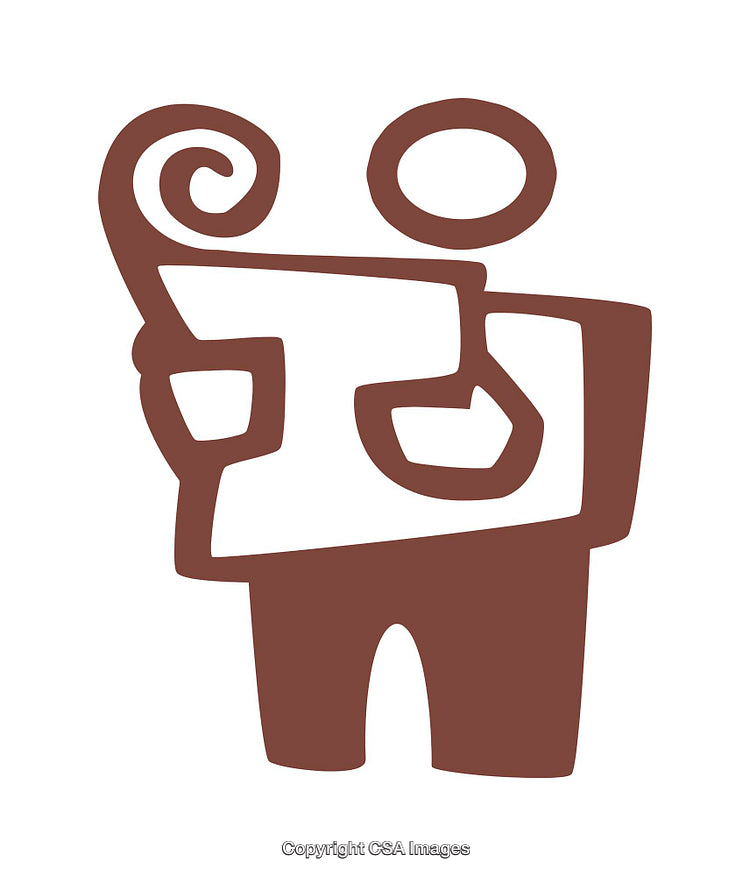 Abstract Brown Icon Depicting a Simplified Human Figure in Profile