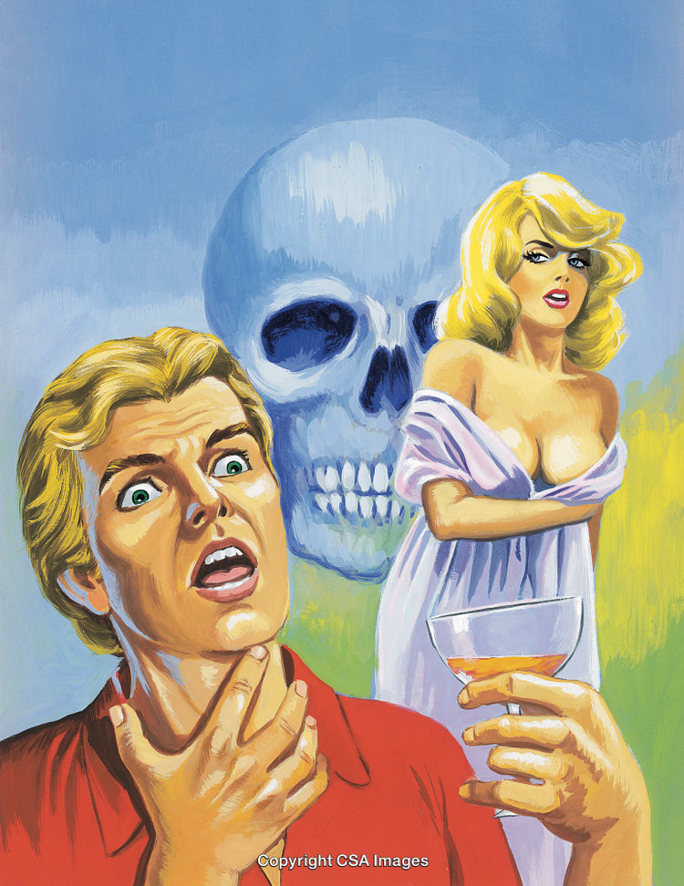 Retro Style Pop Art Illustration of a Dramatic Emotional Encounter
