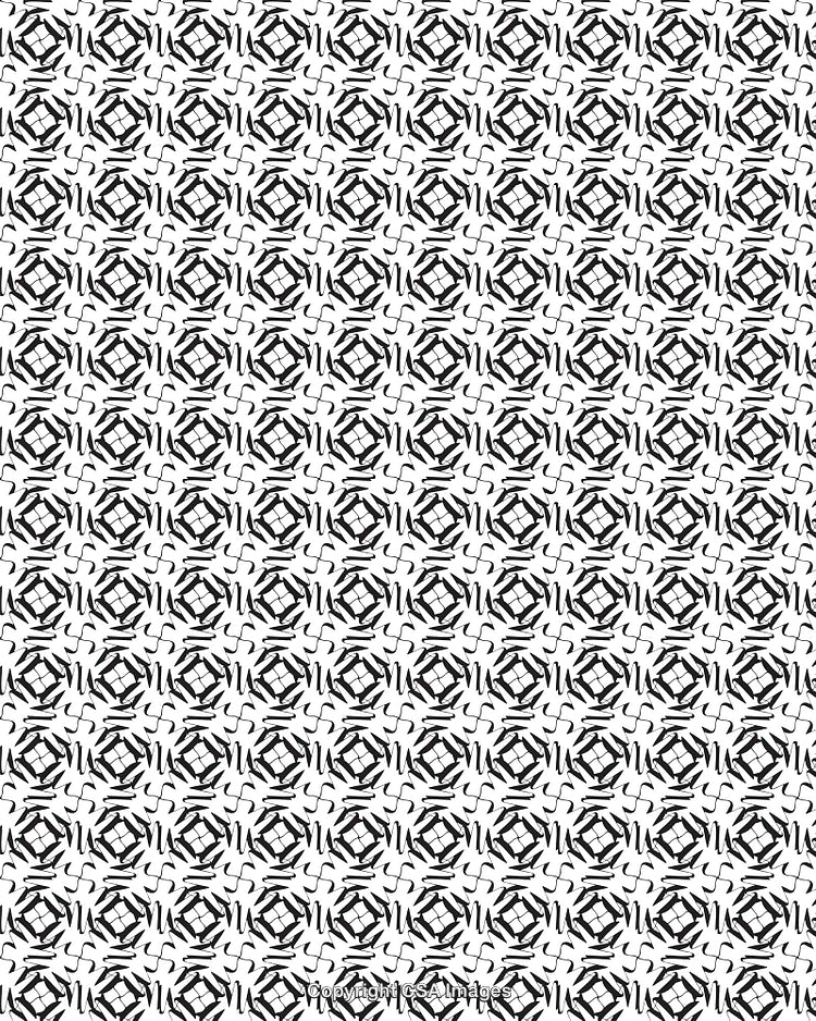 Seamless Black and White Abstract Geometric Pattern on White Background
