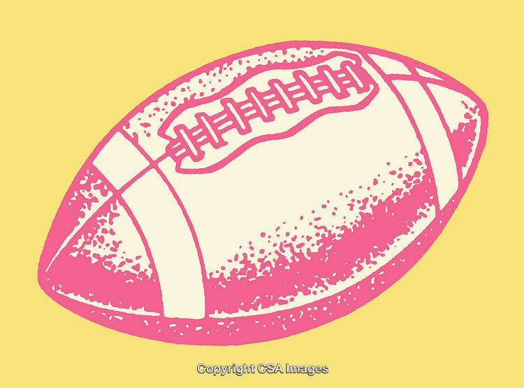 Vibrant Pink Football Illustration with Yellow Background