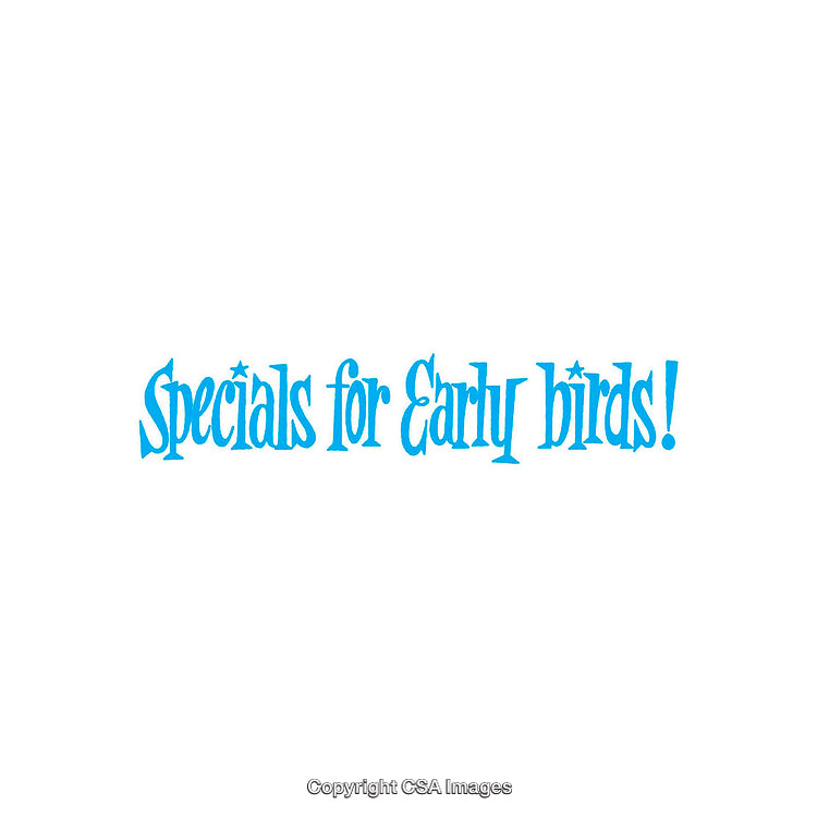 Vibrant Early Bird Specials Typography Design in Blue
