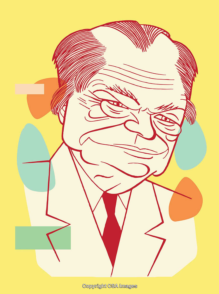 Colorful Line Art Illustration of a Man With Geometric Background