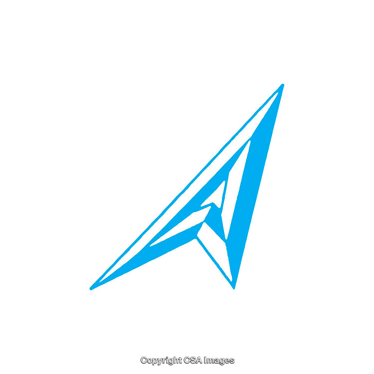 Abstract Blue Geometric Shape Designed on a Clean White Background