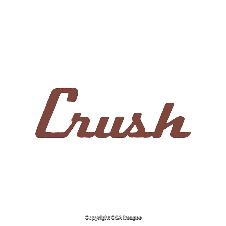 Minimalist Brown Text Displaying the Word 'Crush' on a White Background