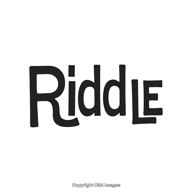 Creative Monochrome Typography Illustrating the Word 'Riddle' in Playful Style