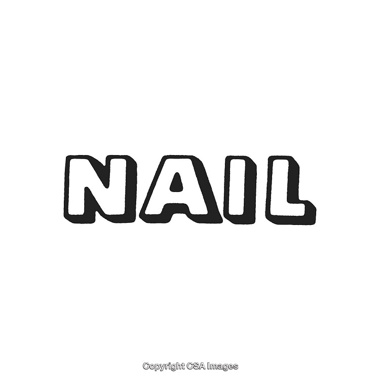 Bold Black Typography Depicting the Word 'Nail' on a White Background