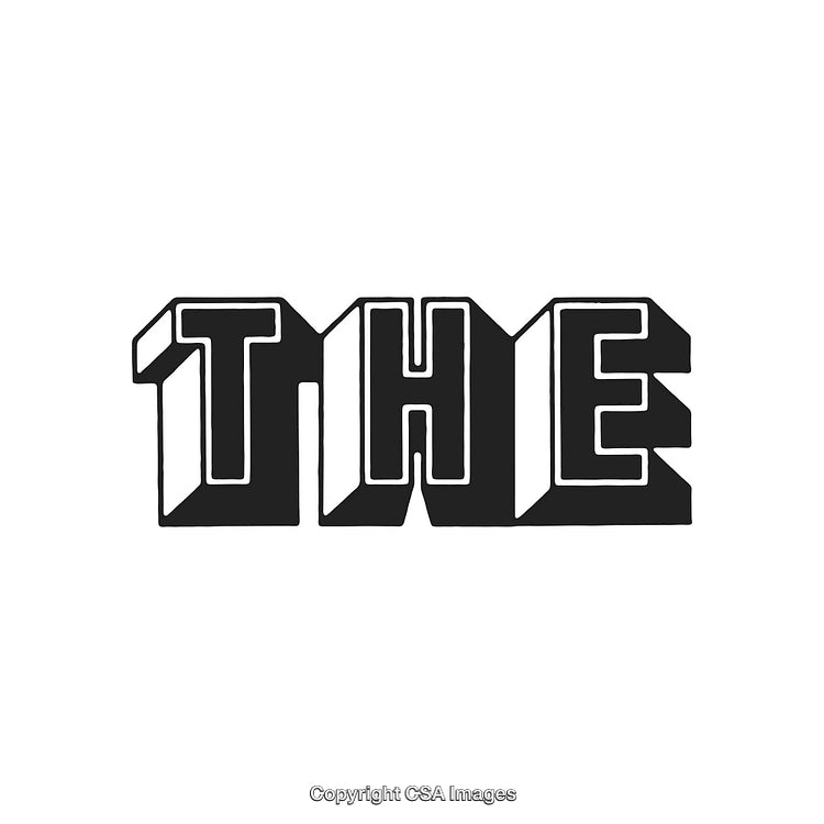 Creative Black and White 3D Block Lettering Artwork on White Background