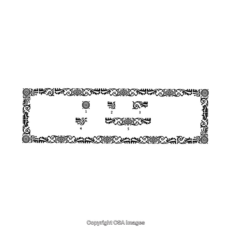 Ornamental Black and White Decorative Border Design with Intricate Patterns