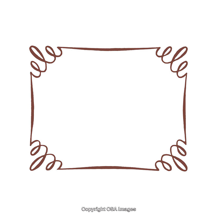 Elegant Abstract Border with Decorative Swirl Design in Brown