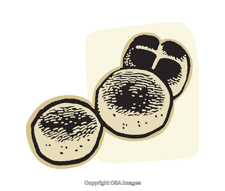 Vintage Style Illustration of Baked Bread Rolls