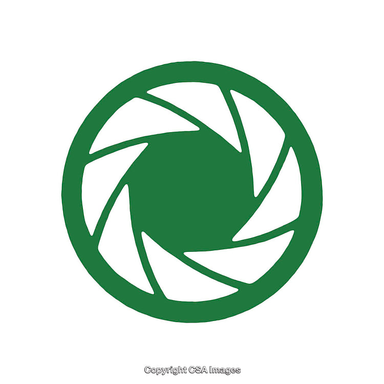 Green Aperture Symbol Representing Photography and Modern Design