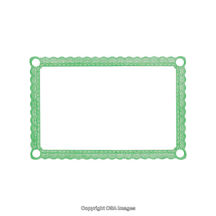 Green Intricate Border Design with Detailed Patterns on White Background
