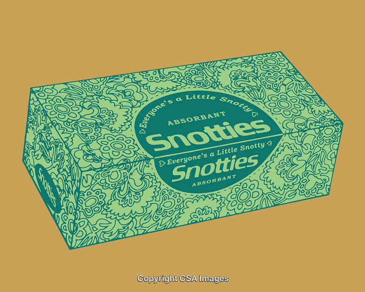 Colorful Line Art Packaging Design for Absorbent Tissue Box