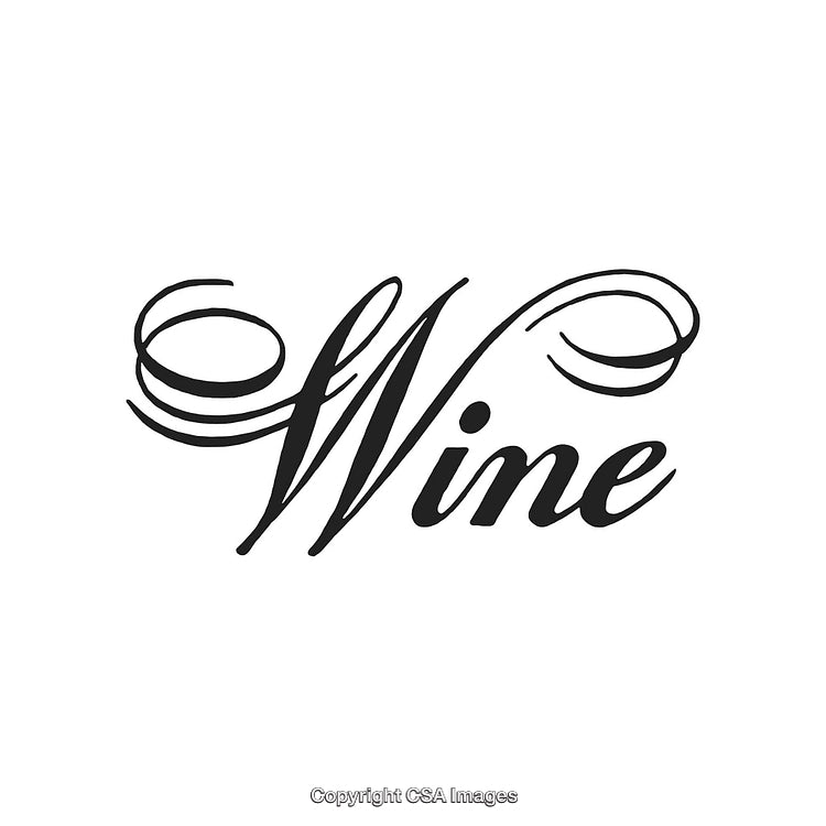 Elegant Calligraphy Design Featuring the Word 'Wine' in Script Style