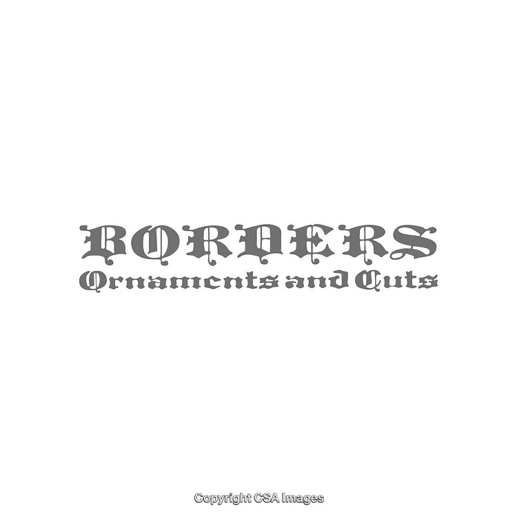 Elegant Typeface with Decorative Borders and Ornamental Accents
