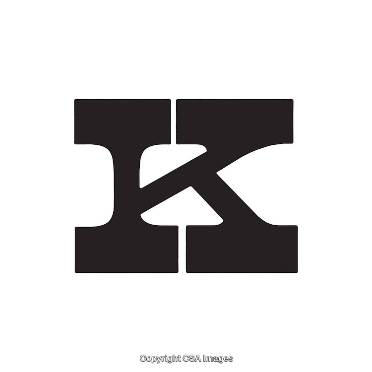 Bold Black Letter K Design on a White Background