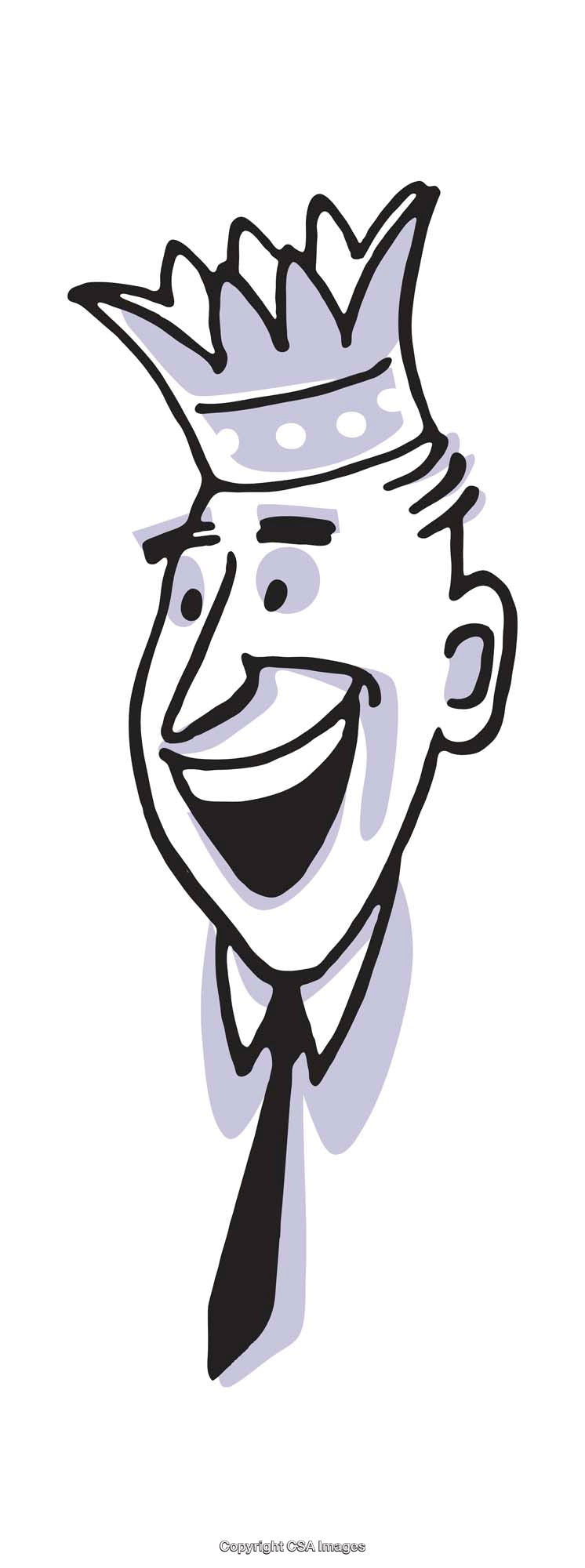 Illustration of a Smiling Cartoon Character Wearing a Crown
