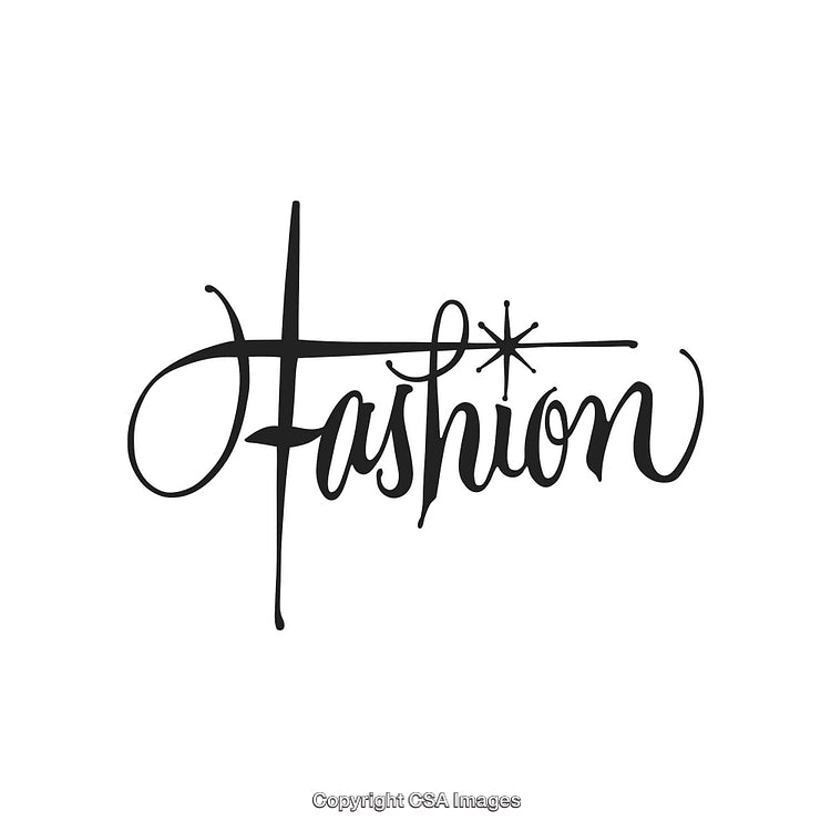 Stylized Black Calligraphy Featuring the Word Fashion in an Elegant Design