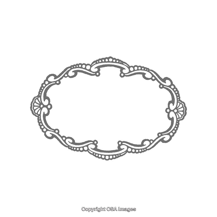 Elegant Vintage Oval Frame with Intricate Floral and Lace Details
