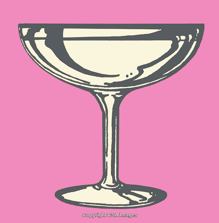 Elegant Vintage-Inspired Glass Illustration with Pink Background