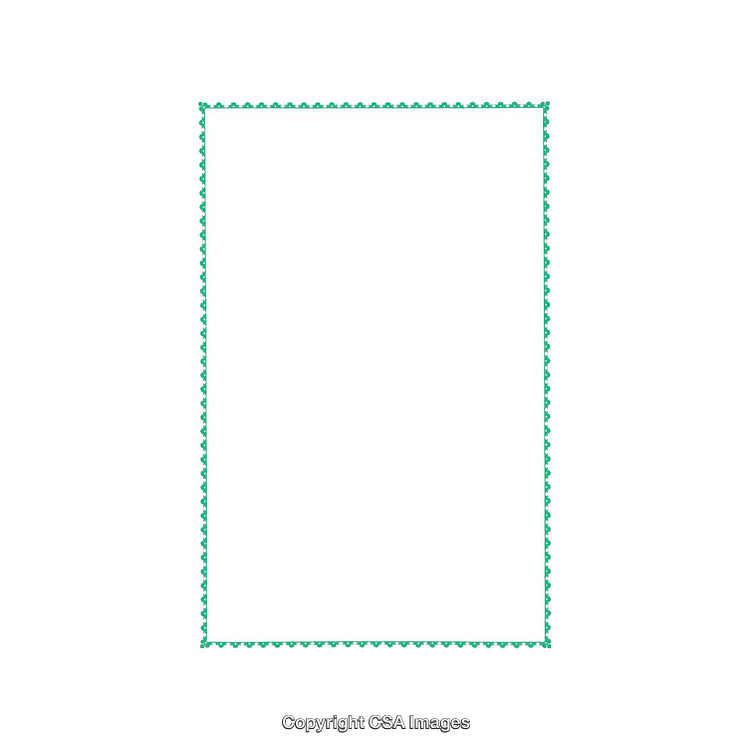 Rectangular Green Border With Decorative Pattern on White Background