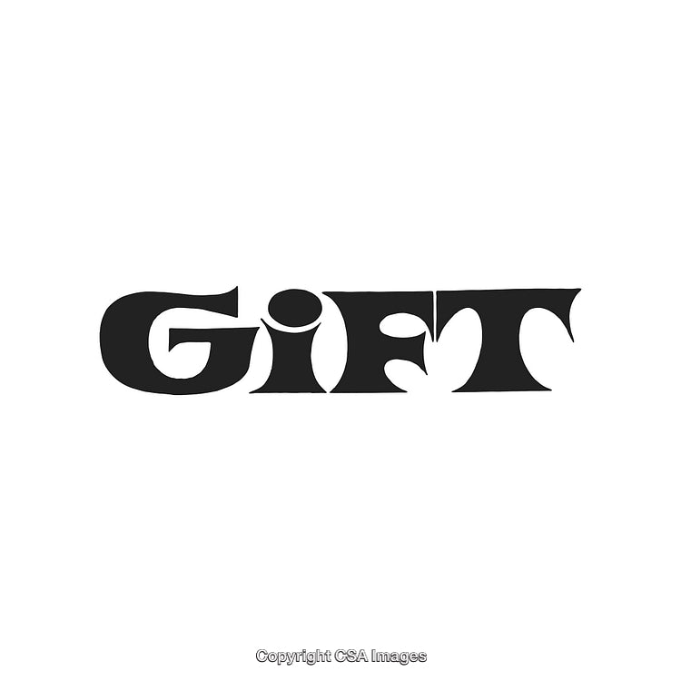 Bold Black Typography of the Word Gift on a Clean White Background