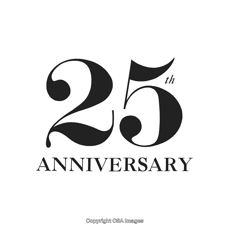 Elegant 25th Anniversary Logo with Stylish Typography on White Background