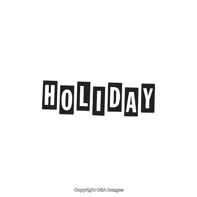 Text Composition Featuring the Word Holiday in a Stylish Typography Design